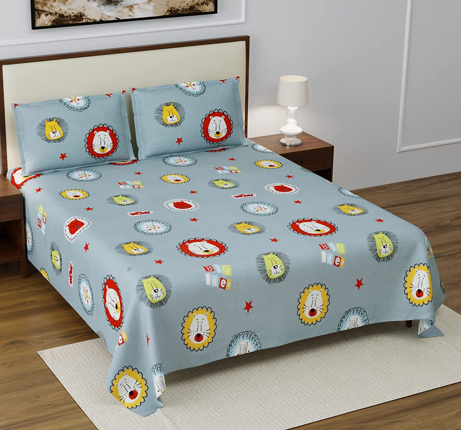 Kids Bedsheet ( Cute Lion print )